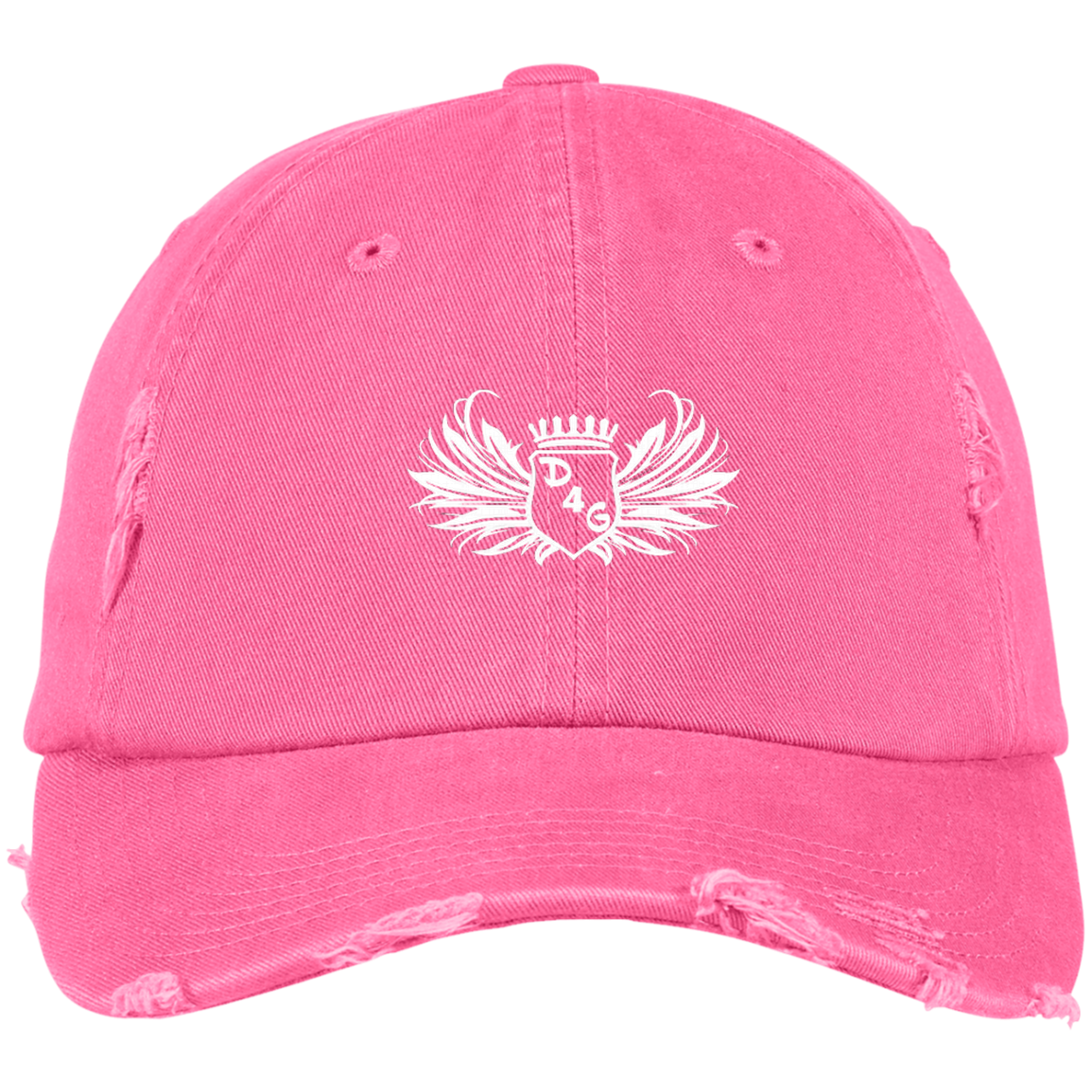 True Pink D4G Distressed Dad Hat